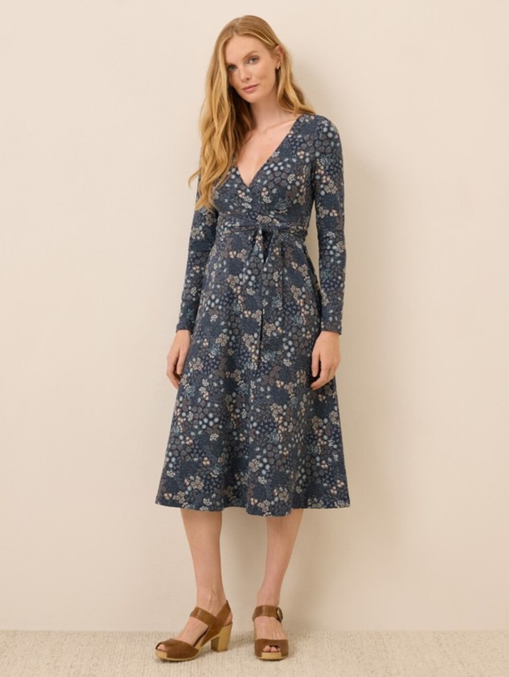 Pact Womens Organic Cotton Floral Fit & Flare Wrap Dress - Size XL